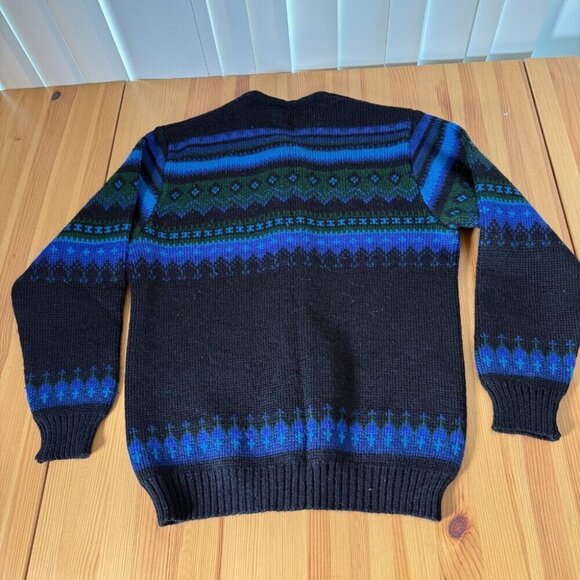 Norvyk By Ren-Dale Vintage Wool Cardigan Blue Striped Women's Cardigan M - Picture 5 of 8